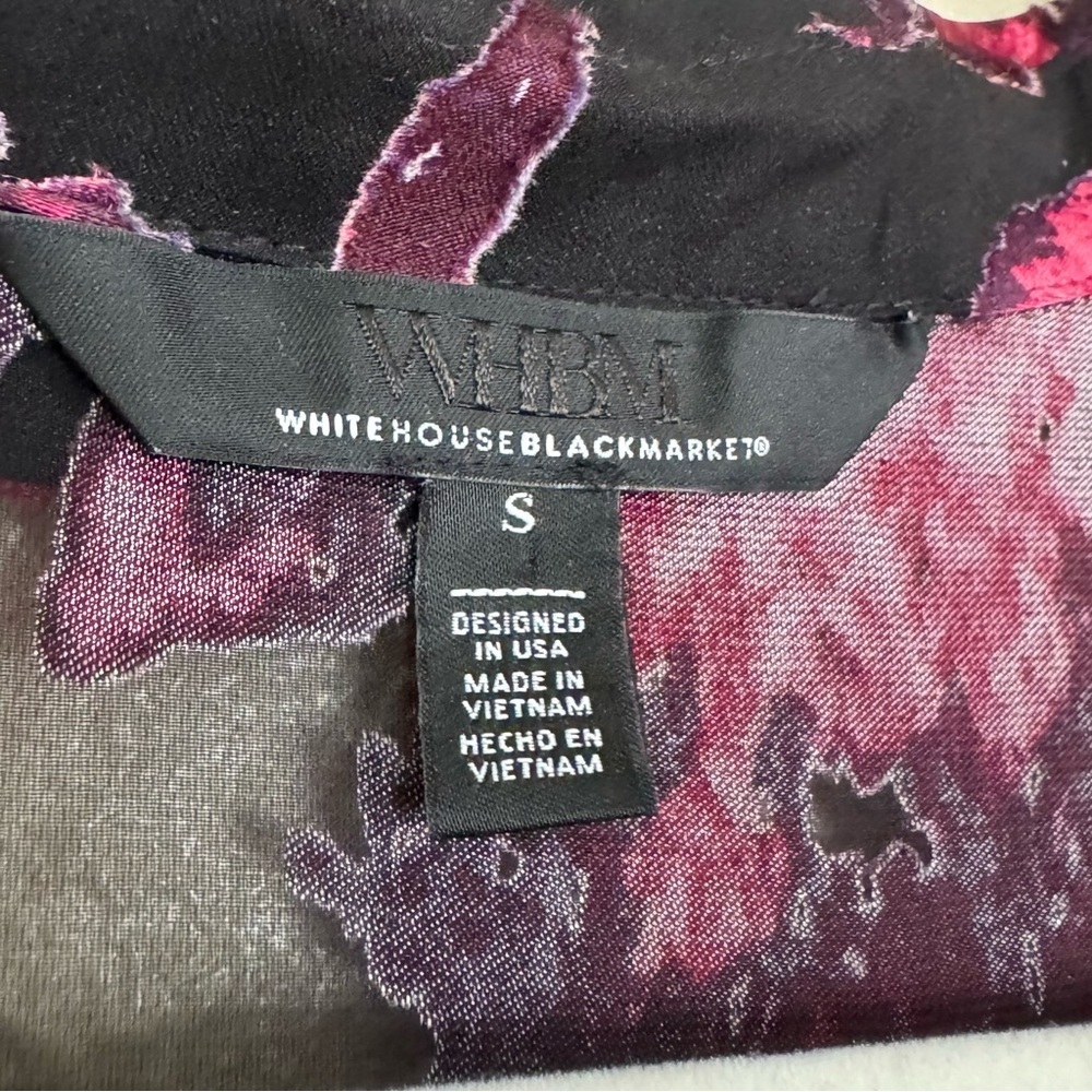 WHBM Organza Sleeve Silk Burnout Blouse - Picture 5 of 10